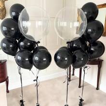 Set de 60/90 de baloane din latex aurii și negre, cu paiete multicolore (material folie), potrivite pentru decorare / petreceri pentru copii / aranjamente de nuntă. Acest set este conceput pentru asortarea DIY a baloanelor, aplicabil pentru nunți, petreceri de ziua de naștere, Ziua Îndrăgostiților, Anul Nou, aniversări, petreceri de dezvăluire a sexului, decorațiuni de Crăciun, evenimente cu tematică de fermă, arcade de baloane, recuzită pentru fotografii în aer liber și diverse scenarii de decorare a petrecerilor. - Negru 60 buc - 5 in - Vizualizare 7