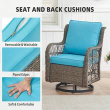 Outdoor Table & Chair Sets - Gray + Light Blue - View 7