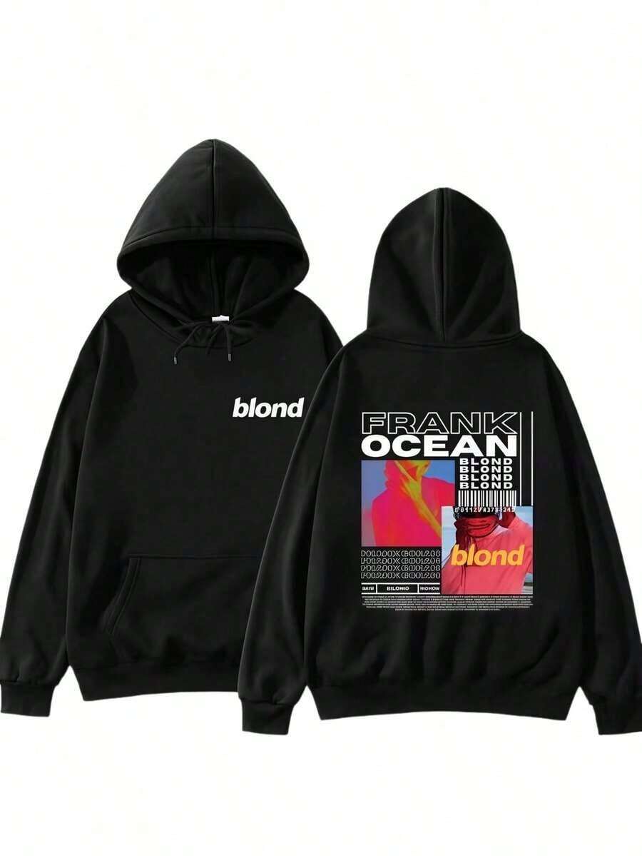 2025 Frank Oceans Merch Sweatshirt, Blonde Album, Hoodie, Men, Hip-Hop, Fall_winter, Sweatshirt, Hoodiewinter Clothes For Women,Christmas Gifts - 黑色 - 查看 1