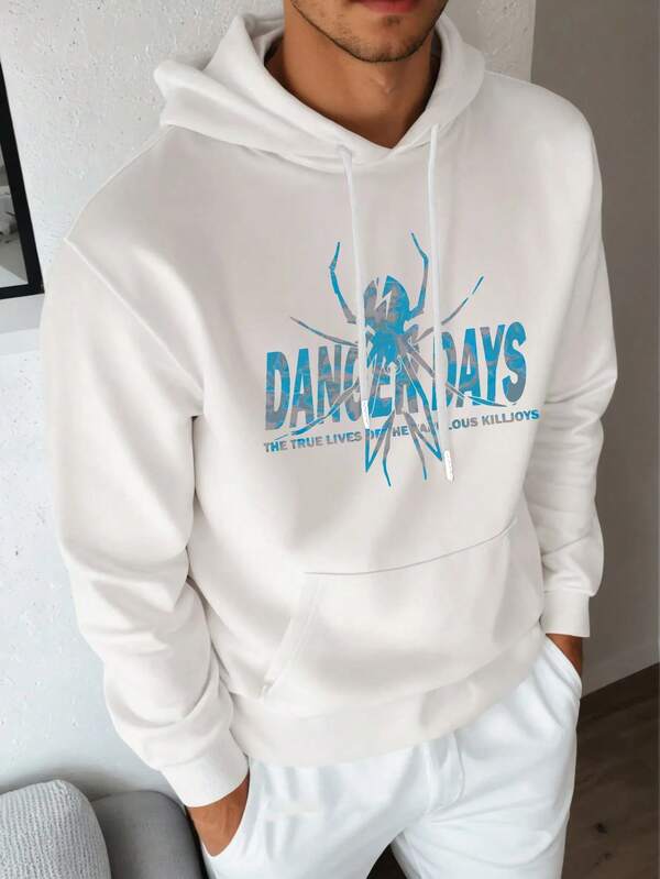 Sudadera con capucha casual con cordón para hombres, estampado de araña, cálida y cómoda, adecuada para salidas con amigos, equipos, clubes, viajes de invierno al aire libre, uso casual diario, gimnasio, deportes, ligera, cómoda sudadera con capucha deportiva para senderismo, pesca, versátil