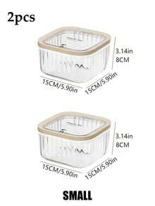 1pc/2pcs Transparent Children's Hair Accessory Storage Box, Girl's Hair Clip Headdress Headband Classification Box, Transparent Rubber Band Hair Tie Jewelry Bucket, Press-Type Elastic Lid, Easy To Use, Large-Capacity Hair Accessory Box, Multi-Functional Sundry Storage Jar, Suitable For Bathroom, Bedroom And Campus Dormitory.(Tip: There Is An Installation Video On The Homepage)