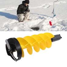 28*8in Broca De Taladro Para Plantar Jardín Pesca En Hielo Barrena para Hielo, Broca Eléctrica para Pesca en Hielo con Dispositivo Flotante, 8 Pulgadas de Diámetro y 28 Pulgadas de Longitud - Amarillo - Ver 6
