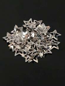 20pcs Sparkling Y2K Style Silver Star Hair Clips, Minimalist Fashion Star Hair Accessories For Girls, Suitable For Daily Wear, School And Outdoor Activitiesy2kclaw Clipshair ClawsHair Barrettes - 銀色 - 查看 9