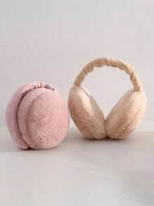 1PC Unisex Solid Color Earmuffs - Soft Plush Ear Warmer, Foldable Ear Muffs, Comfortable Coldproof Earmuffs For Winter Outdoor Winter Accessories