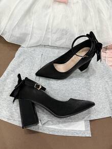 Stile principessa, nuovi tacchi basic in materiale morbido e confortevole, adatti per ragazze, ideali per feste ed eventi, per tutte le stagioni - nero - Visualizzare 5