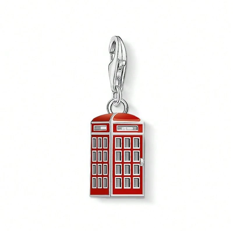 Thomas Sabo 925 Sterling Silver Small House Design Bag Charm Keychain 1164-007-10 - Red - View 1