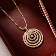 Collar largo con colgante de acero inoxidable de moda, cadena de suéter para mujer, regalo de cumpleaños