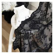 Black Lace Curtains 2 Panels - Vintage Floral Black Sheer Curtains 63 Inch Length Romantic Gothic Curtains For Bedroom Halloween Decor 52 X 63 Inch - 多色642 - 查看 4