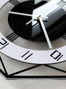 YZOK 1 pieza Reloj de pared creativo 2025, reloj de cuarzo minimalista, adecuado para sala de estar, hogar, elegante, ligero y de moda, también adecuado como reloj de comedor - Blanco y Negro - Ver 5