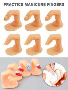 Nail Art Practice Hand, With Or Without Fake Nails, Realistic Fake Fingers, Carved & Painted Nail Art Sticker Display Model