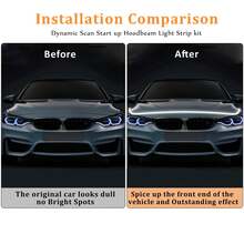 1.8M Flexible LED Hood Light, Automotive Hood Light Strip, Universal 12V Car Hood Light Strip, Flexible LED, Suitable For Sedans, SUVs, Trucks-Car Decor\Car Stuff\Car Acessesories\Car Accessories\Car\Christmas Decrotions - 白色 - 查看 7