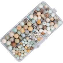 340 Uds Cuentas Redondas de Piedra Sueltas Cuentas de Piedra para Hacer Joyas con Caja de Almacenamiento para Hacer Pendientes, Pulseras y Collares (10 mm,8 mm,6 mm,4 mm) - 1 - Ver 8