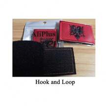 2 PCS  Albania Flag Patches Embroidered Tactical Military Morale Patch Applique Fastener Hook And Loop{Inchcolor_nameinch:InchAlbaniainch} - Albania - View 6