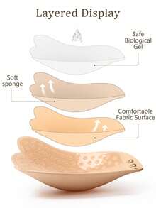 1 pieza de sujetador adhesivo invisible de talla grande, sujetador de silicona sin costuras de copa grande, con efecto push-up y lift-up, accesorio de ropa interior para mujeres, con diseño de cierre frontal, sujetador sin tirantes autoadhesivo, adecuado para vestidos sin espalda, uso casual, diario, trajes de baño, fiestas y citas.