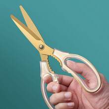 ELephas PLus Professional BBQ Shears Electroplated Rust Resistant Kitchen Scissors For Outdoor Grilling Butcher Poultry Cutting Home Cooking - Light Grey - View 6