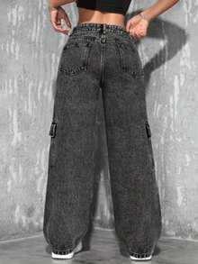Women's Wide Cargo Jeans, Wide-Leg Style. - người Estonia - Xem 2