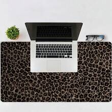 1 X Mouse And Keyboard Pad, 2D Printed Retro Leopard Print Mouse Pad, Full Keyboard Cover, Rubber Bottom, Rectangular Desk Pad For Home, Office, And School, Gaming Mouse Pad, Large Gaming Mouse Pad, Keyboard And Mouse Pad, Aesthetic Mouse Pad, Halloween Mouse Pad, Aesthetic Mouse Pad - Multicolor - View 2