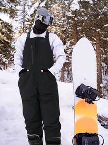 LEIFENSH 男式黑色户外背带裤、滑雪裤、滑雪服 - 黑色 - 查看 3