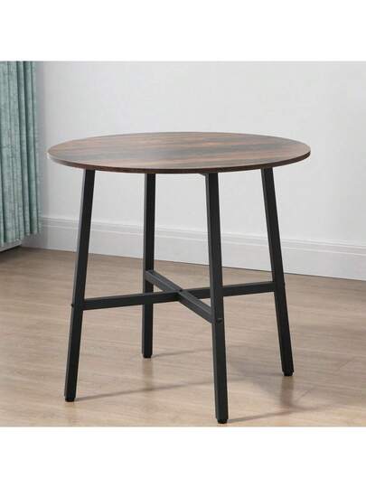 HOMCOM Dining Table, Kitchen Tafel People, Living Room Kitchen, Steel, Brown, 80 76 Cm view 2