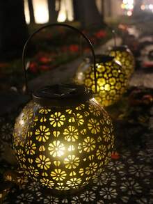 1PC Solarlights,Solar Outdoor Lights,Solar Bamboo Lantern,Solar Lantern Outdoor Waterproof Solar Light For Outdoor Hanging Solar Light Outdoor Solar Light Decoration For Garden,Yard,Patio,Porch,Trees,Lawn,Path,Retro And Exquisite,Metal,European-Style Wrought-Iron Decorative Hanging Ornaments.They Are In A Baroque Style And Serve As Decorative Hanging Pieces,Wall Decor,Room Decor,Home Decor,Fall Decor