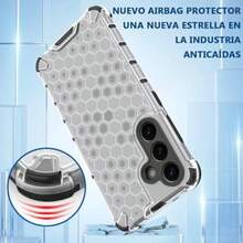 DABUNA Funda para Case Uso Rudo Cuatro Esquinas Engrosada Transparente Carcasa Protectora de Cámara,Resistirse Caer Colmena PC Cover(Galaxy S25) - Tipo 1 - Ver 4