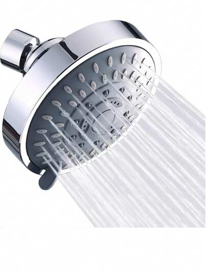 1 pieza Cabezal de ducha de alta presión con chorro de lluvia fijo, 5 ajustes con junta esférica de metal ajustable - Experiencia de ducha relajante incluso con bajo flujo y presión de agua