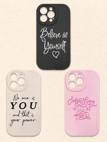 3件套多色字母印花手机壳，带摄像头保护，兼容和Galaxy智能手机 - 彩色 - 查看 27