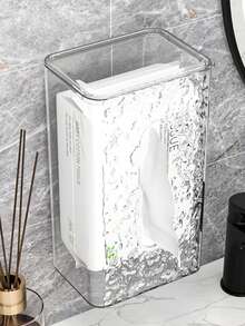 Glacier Pattern Covered Tissue Box, Wall-Mounted Facial Tissue Holder, Luxury Style Facial Tissue Box For Bathroom, Living Room, Kitchen, Bedroom, Wall-Mounted Tissue Box - Multicolor - View 6