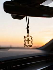 1 mặt dây chuyền trang trí nội thất ô tô bằng hợp kim hình chữ thập gương chiếu hậu ô tô treo trang trí phụ kiện trang trí nội thất ô tô - Một cỡ - Xem 7