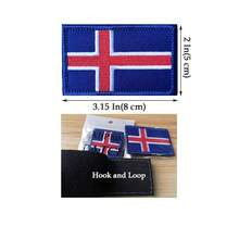 2 PCS  Iceland Flag Patches Embroidered Tactical Military Morale Patch Applique Fastener Hook And Loop{Inchcolor_nameinch:InchIcelandinch} - Iceland - 查看 4