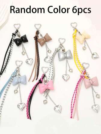 Kalp Şeklinde Kolye Anahtarlık, Çok Renkli Örgülü İpli, Yaratıcı Ürünler, Deri Kurdeleli Kalp Kolye, Bavul Anahtarlığı, Kordon Aksesuarı, Tek Tokalı Püsküllü Kolye Aksesuarı, Cep Telefonu Kolye Anahtarlık Aksesuarları
