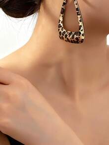 1 Set Fashion Leopard Print Earrings, Bracelet, Necklace Jewelry Set For Women, Suitable For Party, Daily Wear, Wedding, Valentine's Day, Mother's Day