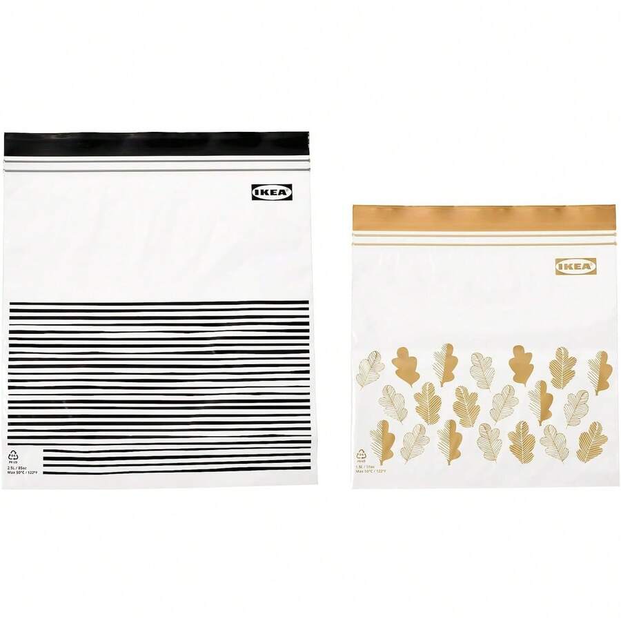 50  Resealable Bags (ISTAD) - GREY - Ziplock - Food Freezer Sandwich Bags - 25 X 1.2L + 25 X 2.5L …