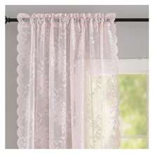 Pink Lace Curtains 84 Inches Long 2 Panels Shabby ChicFloral Voile Sheer Panels With Scalloped Edges For Girl Bedroom Cute Pricess Room Decor 52" W X 84" L Light Pink - 多色645 - 查看 3