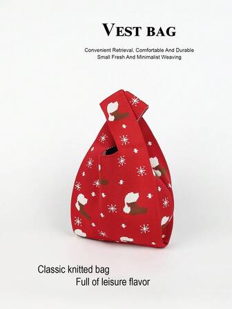 1 Adet Noel Tarzı Günlük Tote Çanta, Günlük Kullanım, Tatil, İşe Gidiş, Alışveriş, Fotoğrafçılık, Açık Hava, Kamp, Yürüyüş, Okula Dönüş, Seyahat, Tatil, Okul, Kadınlar, Kızlar, Anneler, Tüm Mevsimler İçin Uygundur