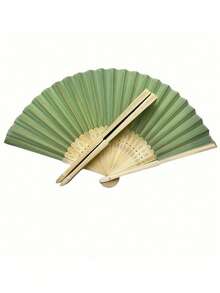 3/15/30pcs Set, Summer Green Series Wedding Gift Fan Set, Ladies Folding Fan, Green Series Bowknot, Transparent Sandbag, Wedding Party Decoration. Suitable For Bridal Gift Parties, Birthday Party Favors, Bridesmaid Group Photo Props, Summer Fans, Event And Party Supplies, Multi-Item Party Gift Bags