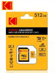 Tarjeta de memoria micro SD KODAK original de 64GB, 128GB, 32GB, 256GB, microsd 4K U3 mini clase 10 + adaptador SD - Amarillo - Ver 16