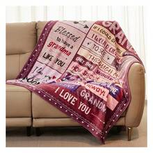 Grandma Blanket Gifts For Grandmas On Mothers Day From Grand- To My Grandma 50" X 60" Soft Throw Blanket - Chirstmas Birthday Present For Grandma, Ultra Soft Flannel Blanket - Winter Must-Have - Nhiều màu - Xem 2