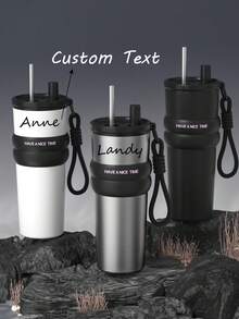 Customized Stainless Steel Coffee Cup, Drawstring Straw Cup, Small And Fresh Pattern, High Beauty Insulated Cup For Girls, Portable Water Cup - Multicolor - View 10