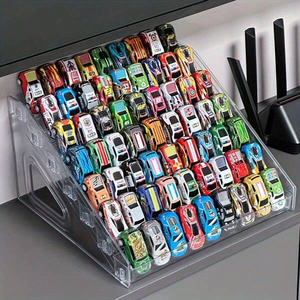Multi-Tier Toy Car Organizer, Clear Acrylic Display Stand For Room Decor, Large Capacity Desktop Storage Shelf, Collector Model Car Holder, Perfect Gift For Collectors & Car Lovers