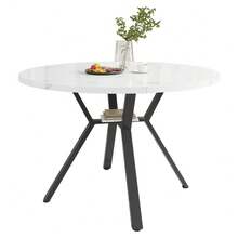 Dining Tables - Black White + MDF+Steel - View 5