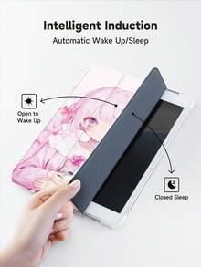 Ayotu 1 Pc An Anime Girl Holding A Cat Tablet Case & Kindle E-Book Case Compatible With Pad 10th Generation, Pad 10.2/Mini6/Mini7/9.7 Inches, Compatible With Samsung Galaxy Tab A9 Plus, Kindle (11th Generation-2024 Release)(6 Inch), Kindle Paperwhite 12th Gen 2024, Great Holiday Gift, Stylish And Simple Pattern. - Pink - View 6