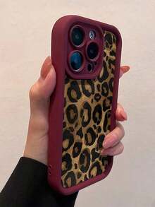 1 Stück schwarze klassische Leoparden-Muster personalisierte TPU stoßfeste Handyhülle kompatibel mit Apple 16, 15, 14, 13, 12, 11 Pro Max und Serie - Schwarz - Übersicht 8