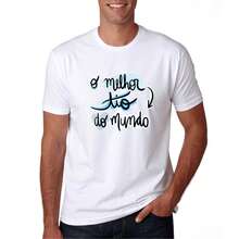 Camiseta moda casual o melhor tio do mundo presente aniversário gola redonda - Branco - Visão 1
