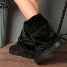 Women's New Winter Thick-Soled Snow Boots With Plush And Fur - 黑色 - 查看 4