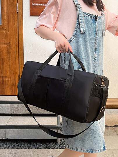 1 szt. Duża torba fitness dla kobiet – torba do przechowywania na krótkie wyjazdy, organizer podróżny | Pikowane wykonanie | Wytrzymały uchwyt, plecak sportowy, lekka kosmetyczka podróżna, osobna przegroda na buty, pikowana faktura, materiał Oxford