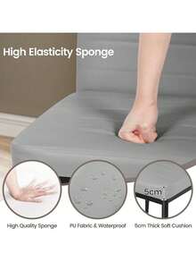 Dining Table And Chairs Set 6, Extendable Table With 6 Faux Leather Chairs For Dining Room, Kitchen, 6 Seater Room Set - White Marble Table + 6 Gray PU Chairs (black Legs) - View 5