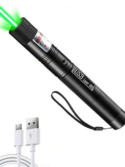 1 Piece 303 Laser Pointer, LED Rechargeable Laser Flashlight, Long Distance Laser Pointer, Home Decoration, Night Activities And Outdoor Activities, Practical Tools For Camping, Can Be Used As Teaching Tools And Holiday Gifts