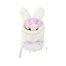 1束兔子玫瑰仿真花，兔耳造型香皂花束，生日礼物（送给朋友），情人节礼物（送给朋友/女朋友），母亲节礼物（送给妈妈/奶奶），节日派对装饰花束 - 彩色 - 查看 13