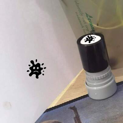 1pc Self-Inking Portable Seal, Planner Marking Office Stationery, Creative Stamp, Ink Dot Stamp, Creative Fun Pattern